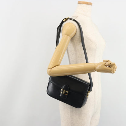 Celine Shoulder Leather, Navy, Leather, Shoulder Bag