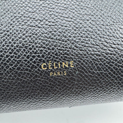 Celine Belt Calfskin, Black, Leather, Handbag