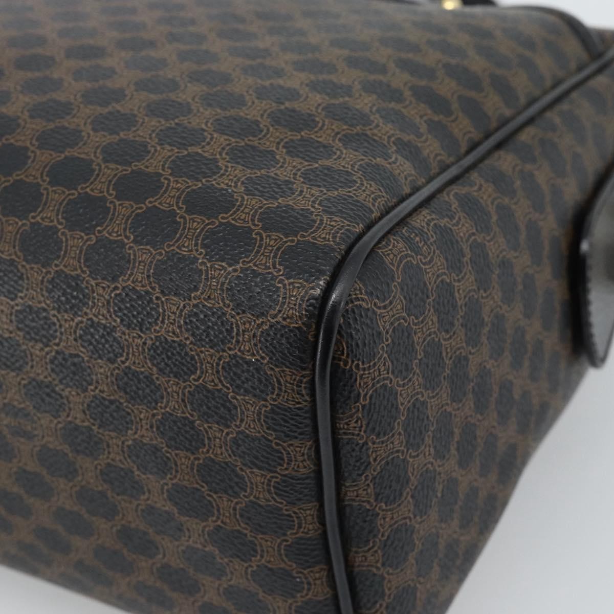 Celine Vintage Boston Macadam Coated Canvas, Black, Canvas, Handbag