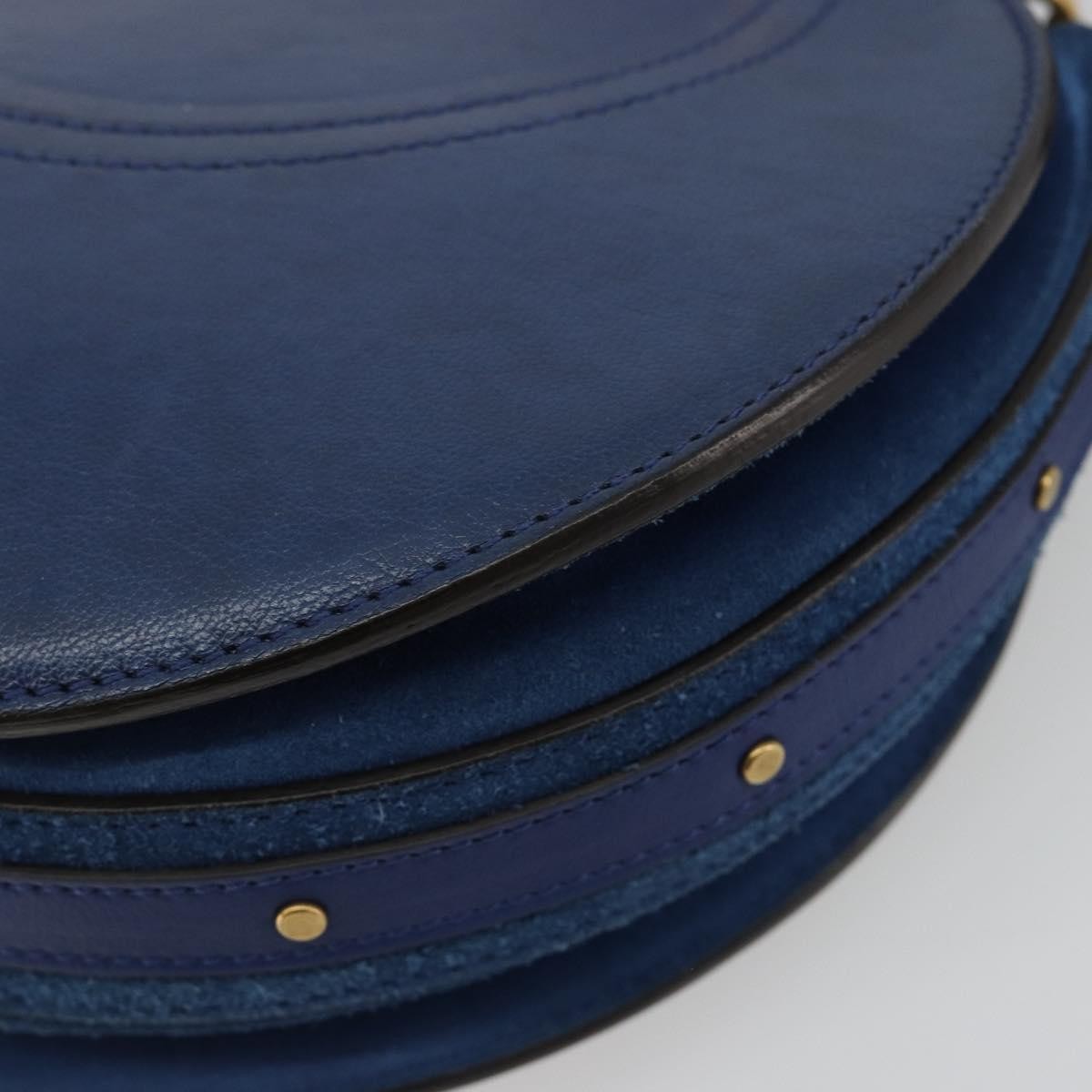Chloe Pixie Leather and Suede, Blue, Leather, Crossbody Bag