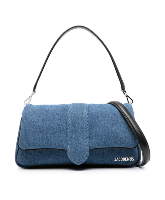 Jacquemus Le Bambino Flap Shoulder Bag Denim, BLUE, DENIM_JEANS, Handbag