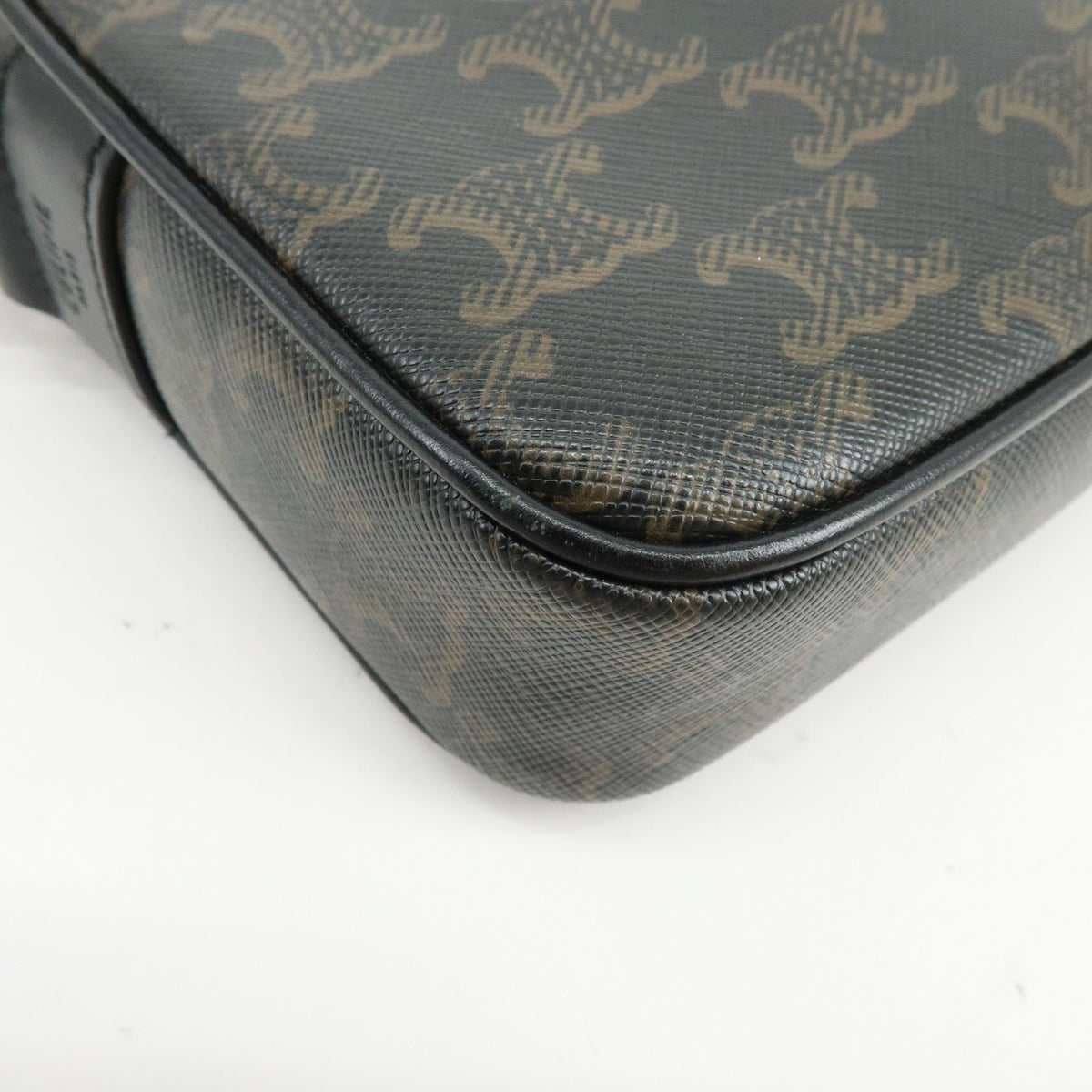 Celine Logo Messenger Triomphe Coated Canvas, Brown, Canvas, Handbag