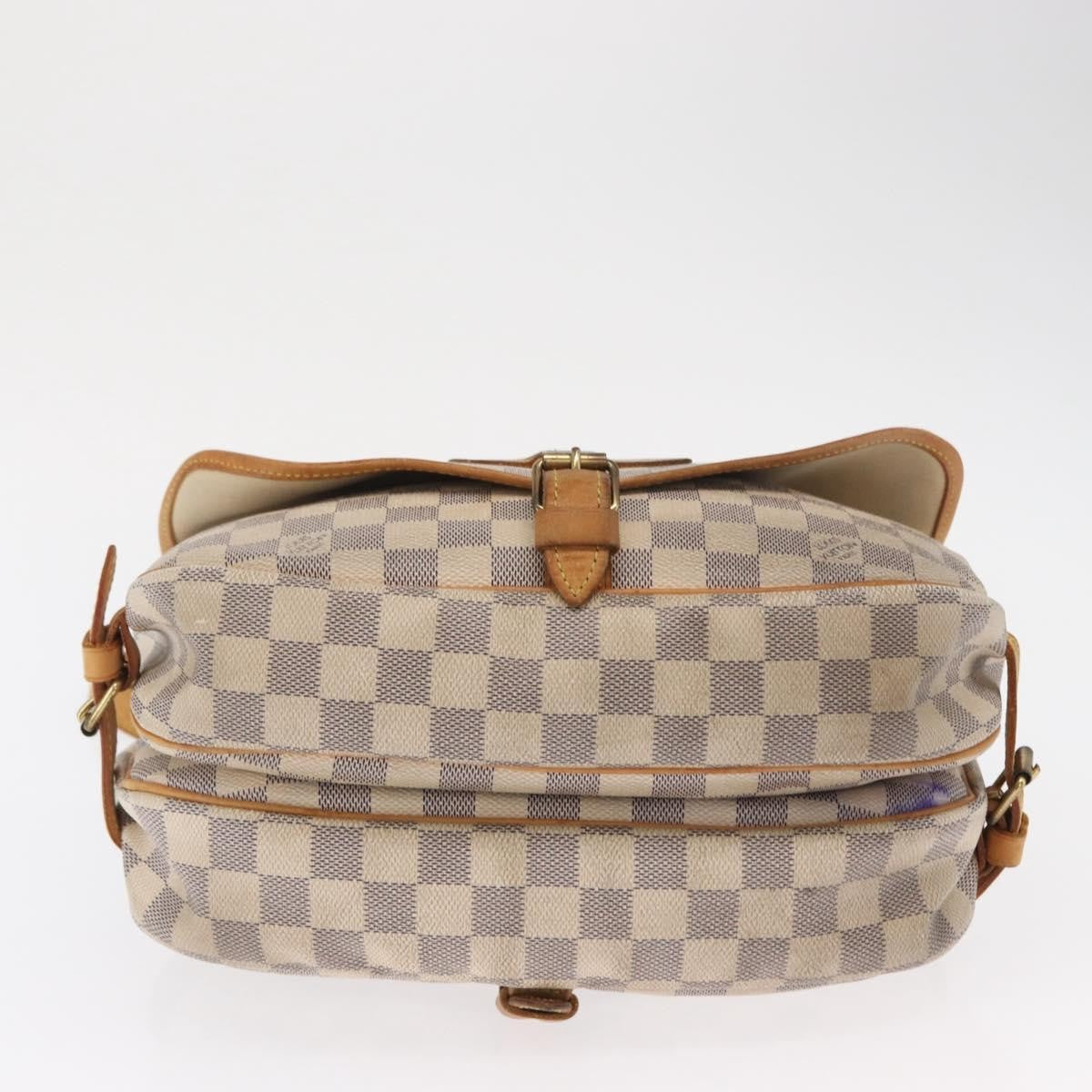 Louis Vuitton Saumur Damier Ebene, Beige, Canvas, Shoulder Bag