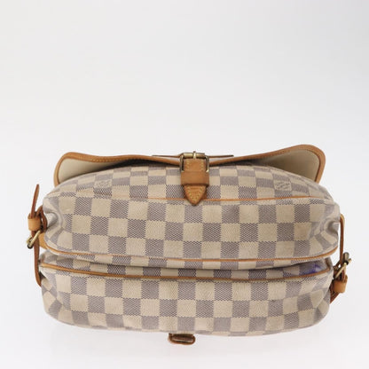 Louis Vuitton Saumur Damier Ebene, Beige, Canvas, Shoulder Bag