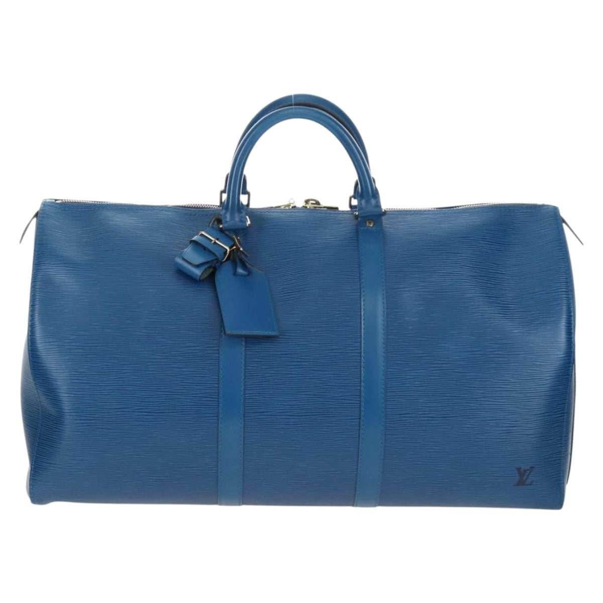 Louis Vuitton Keepall Epi Leather, Blue, Leather, Travel Bag