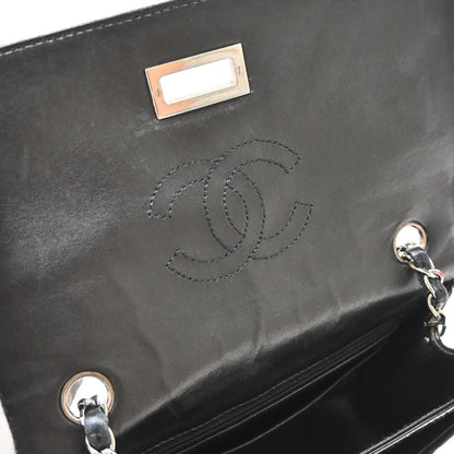 Chanel Reissue Flap Quilted Jersey with Patent, Black, Canvas, Shoulder Bag