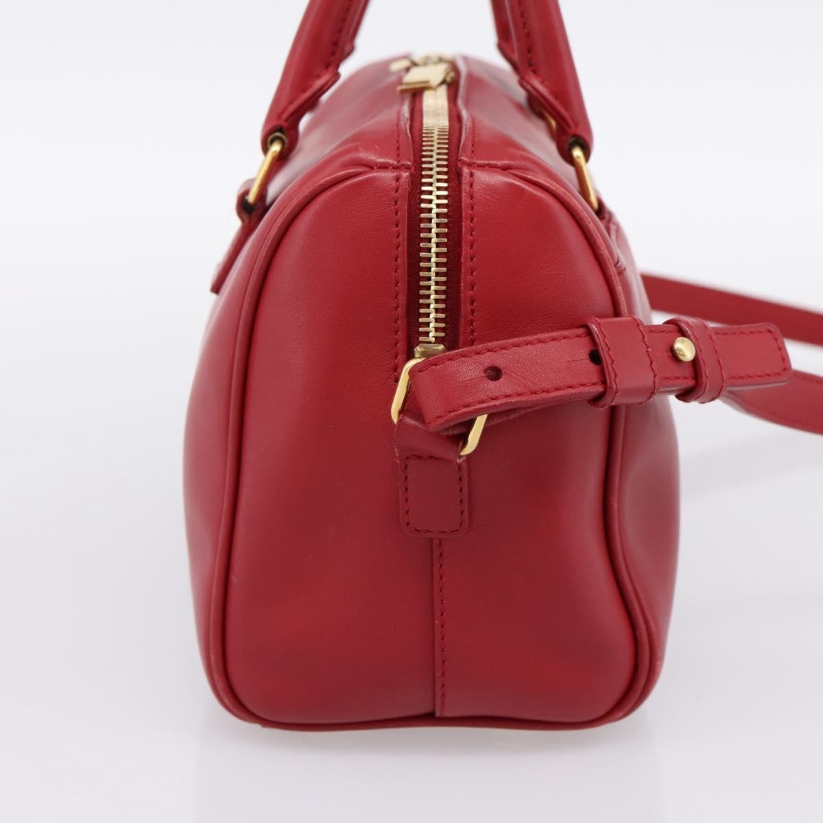 Saint Laurent Classic Baby Duffle Leather, Red, Leather, Handbag