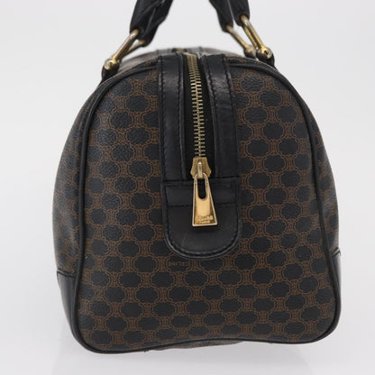 Celine Vintage Duffle Macadam Coated Canvas, Black, Canvas, Handbag