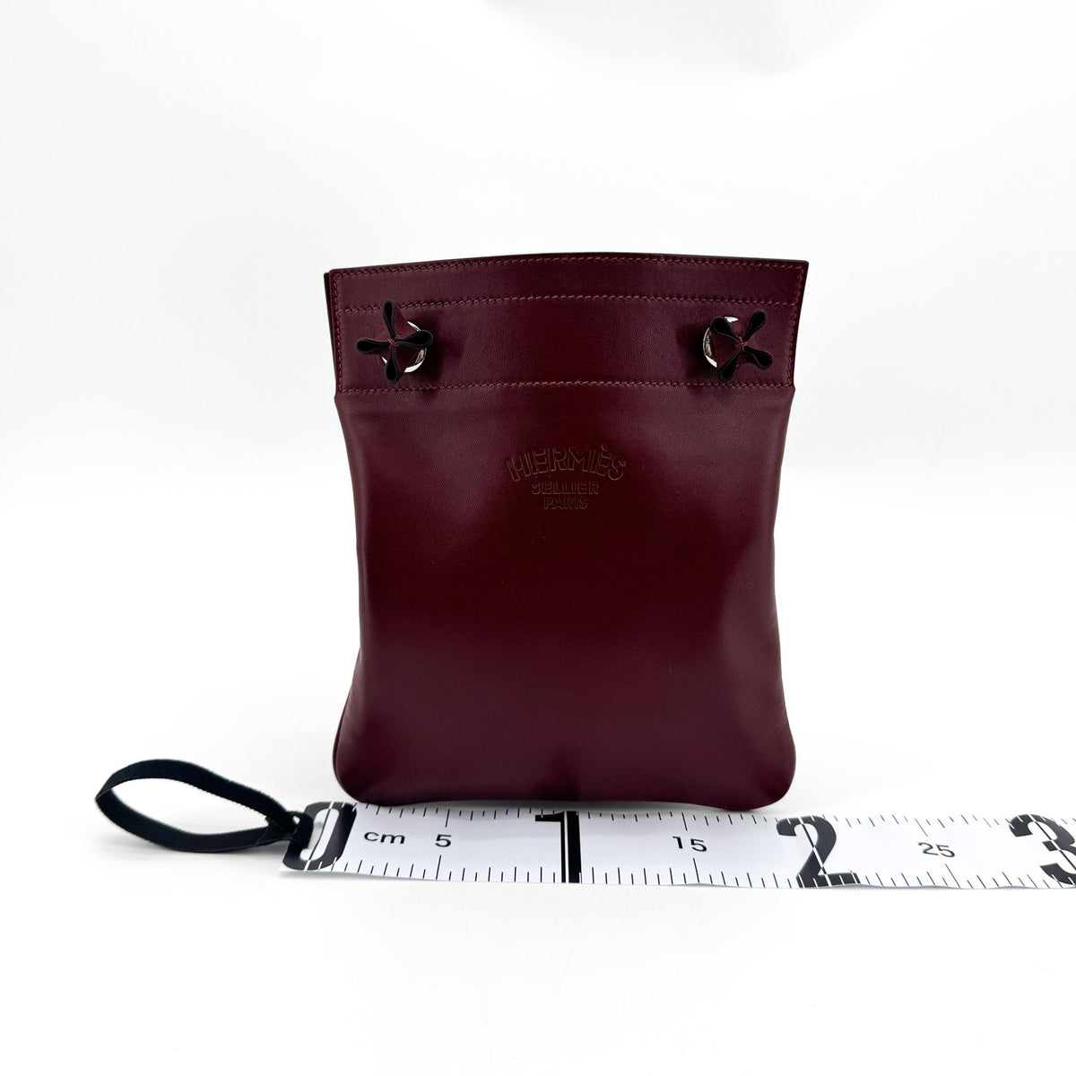 Hermes Aline Milo Lambskin and Swift, Burgundy, Leather, Handbag