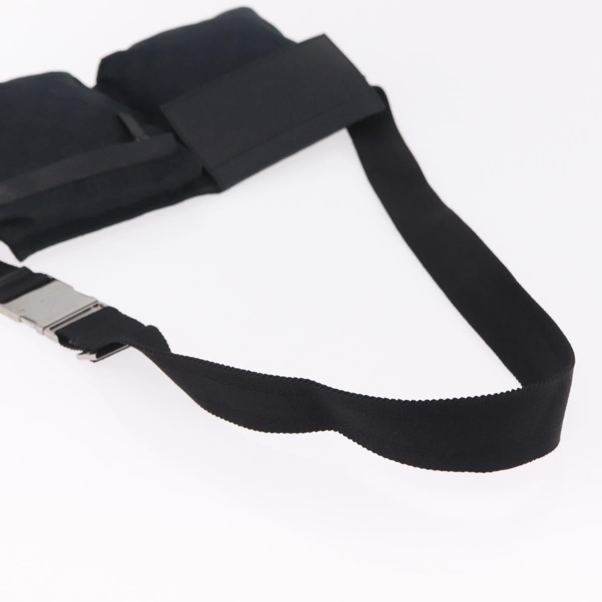 Gucci Vintage Double Web Belt Canvas, Black, Canvas, Shoulder Bag