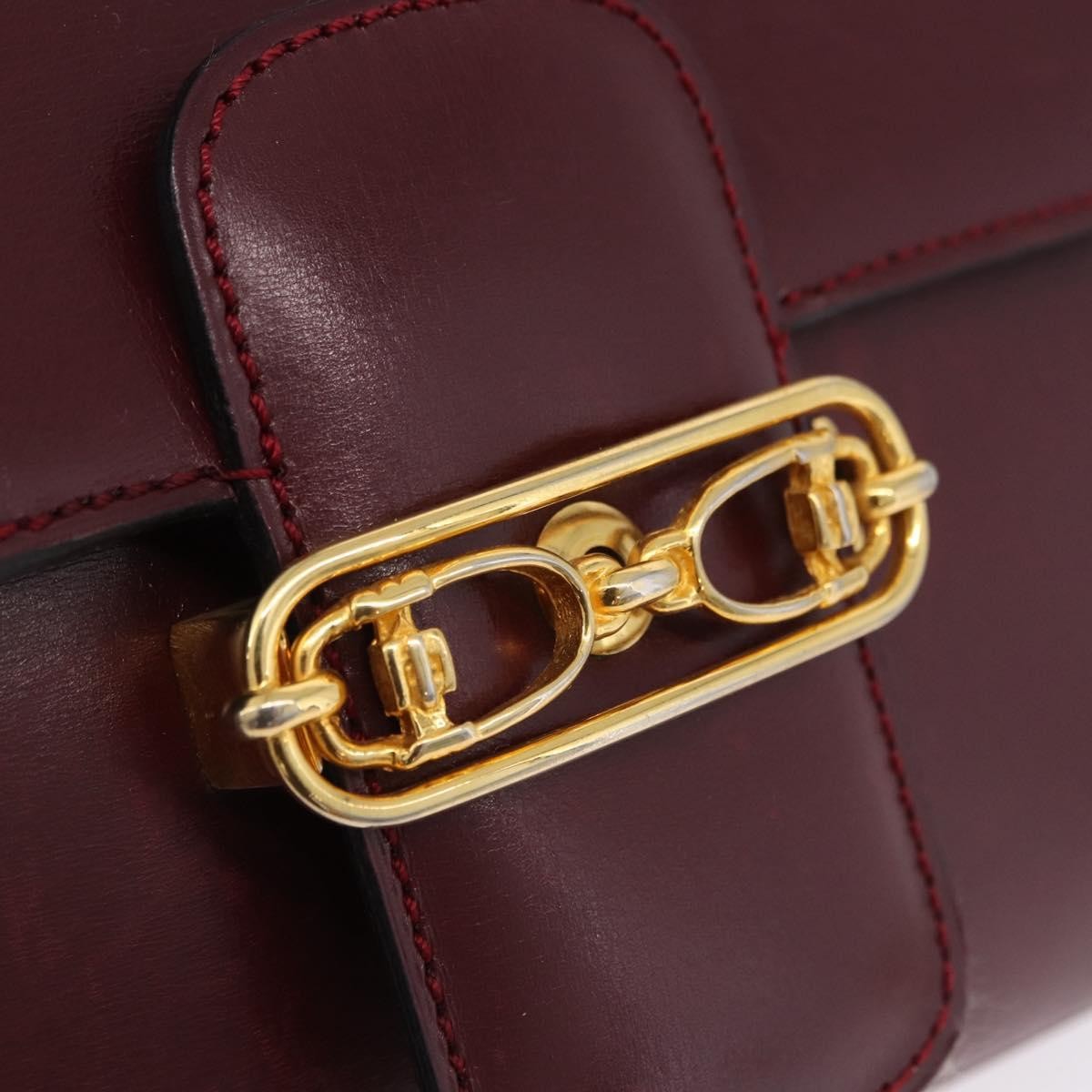 Celine Shoulder Leather, Burgundy, Leather, Shoulder Bag