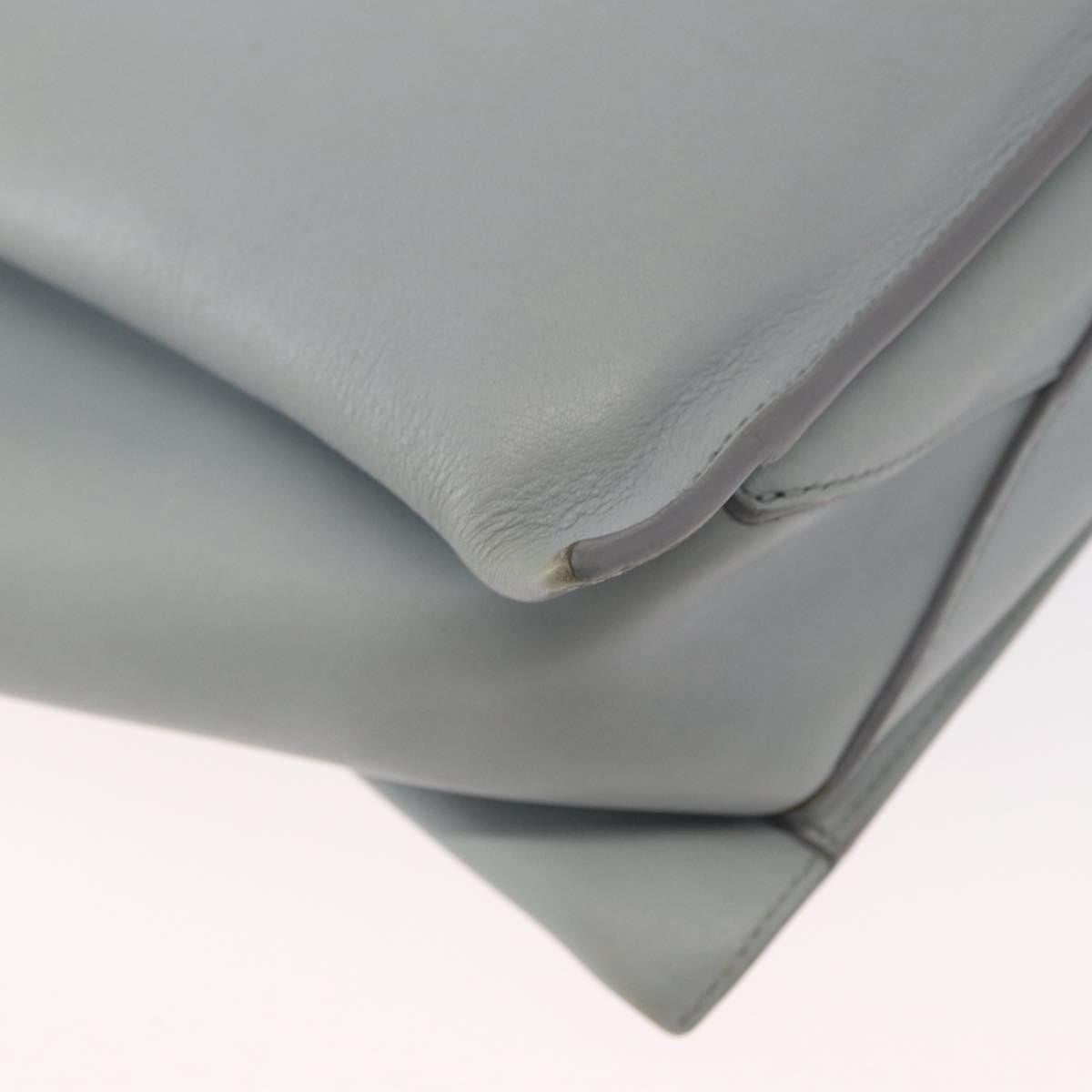Celine Tri-Fold Clutch on Chain Smooth Leather, Gray, Leather, Clutch