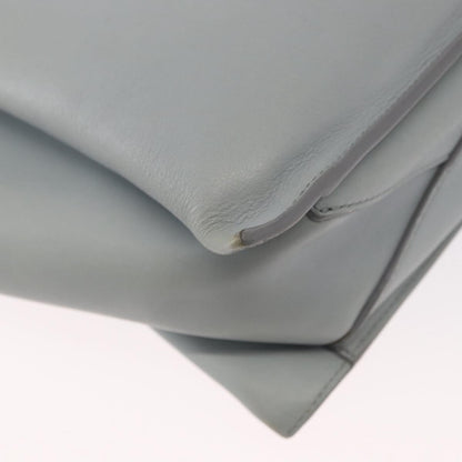 Celine Tri-Fold Clutch on Chain Smooth Leather, Gray, Leather, Clutch