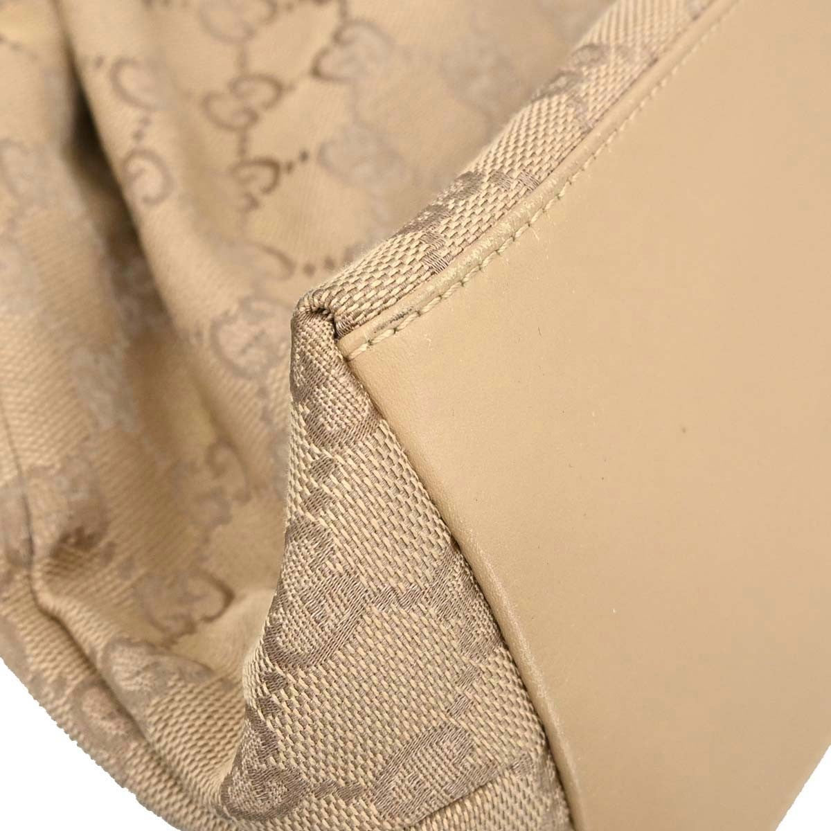 Gucci Bamboo Frame Satchel GG Canvas, Beige, Canvas, Handbag
