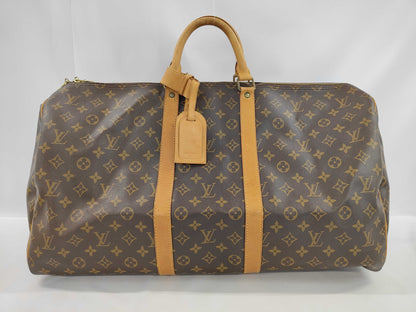 Louis Vuitton Keepall Monogram, Brown, Canvas, Travel Bag