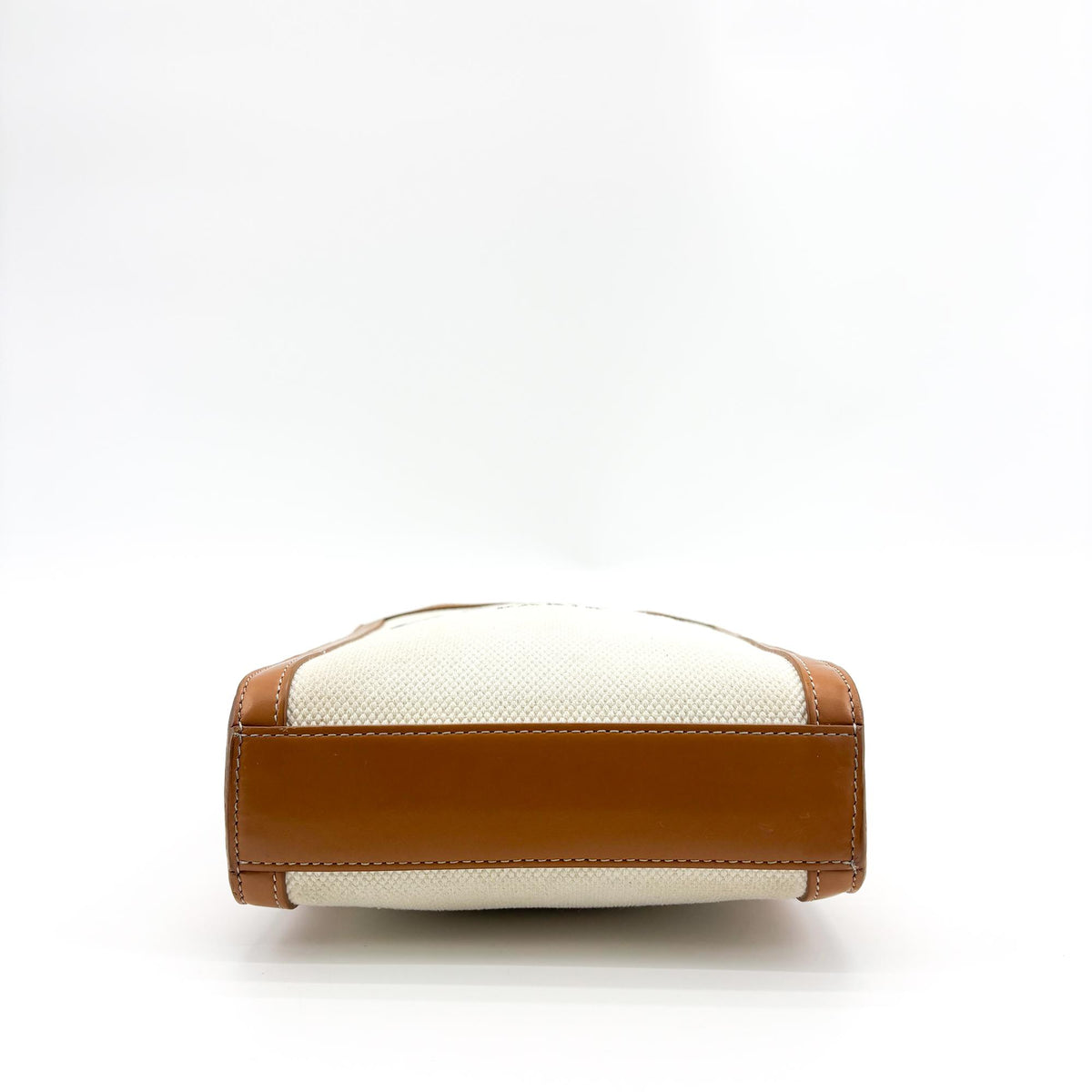 Celine Vertical Cabas Canvas with Leather, Beige, Canvas, Tote Bag
