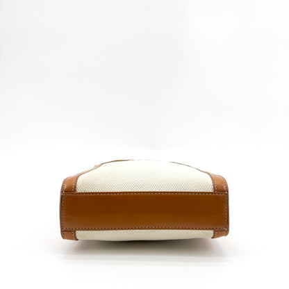 Celine Vertical Cabas Canvas with Leather, Beige, Canvas, Tote Bag