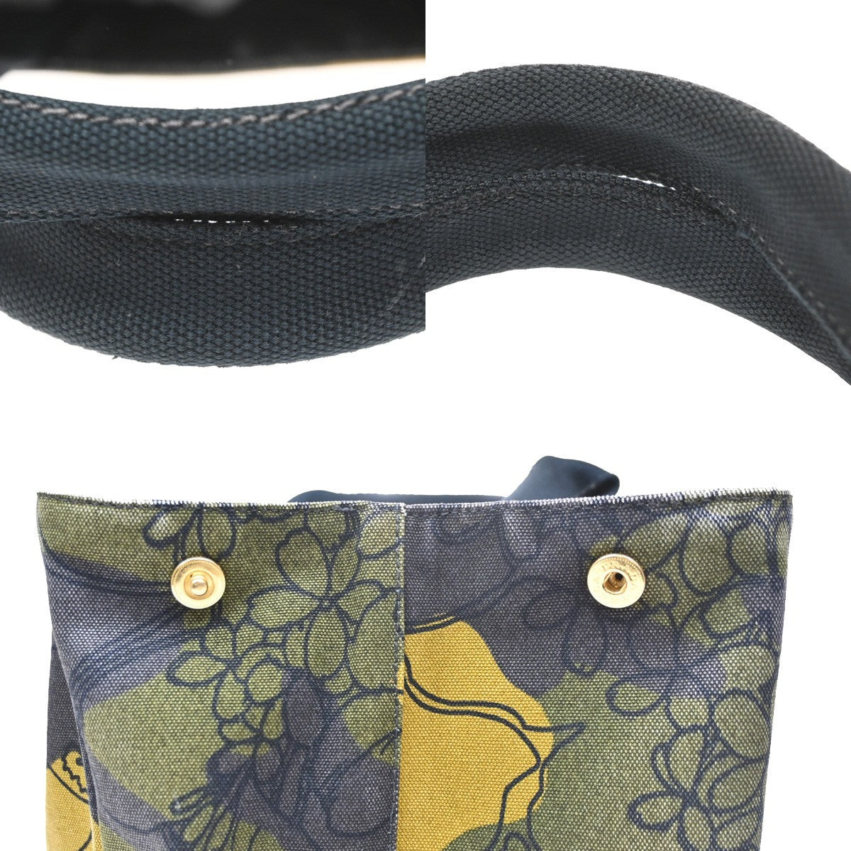 Prada Canapa Printed Canvas, Green, Canvas, Tote Bag