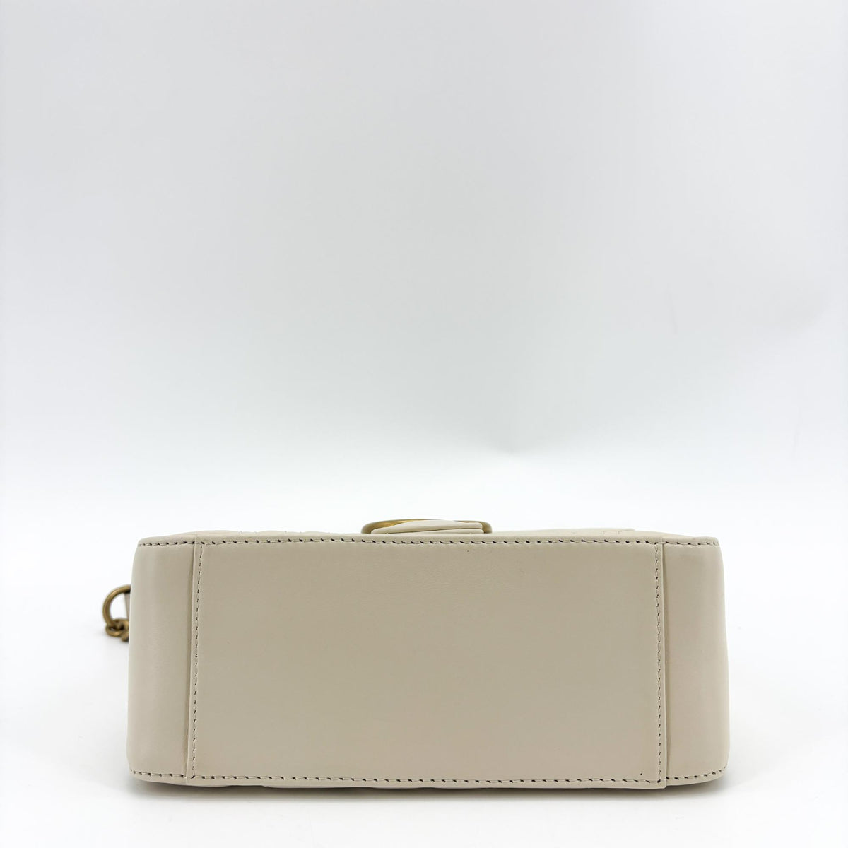 Gucci GG Marmont Top Handle Flap Matelasse Leather, White, Leather, Handbag
