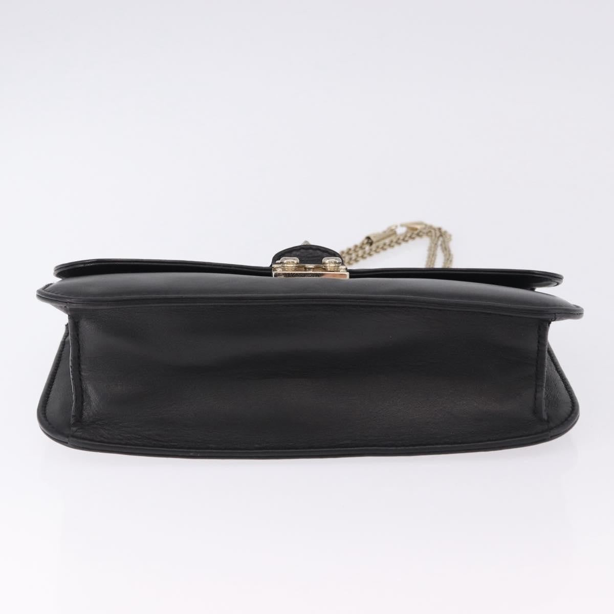 Valentino Garavani Glam Lock Leather, Black, Leather, Shoulder Bag