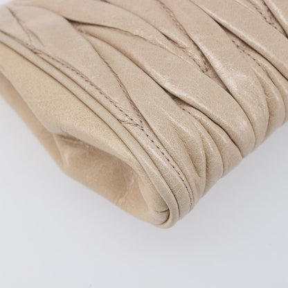 Miu Miu Zip Wristlet Matelasse Leather, Beige, Leather, Clutch