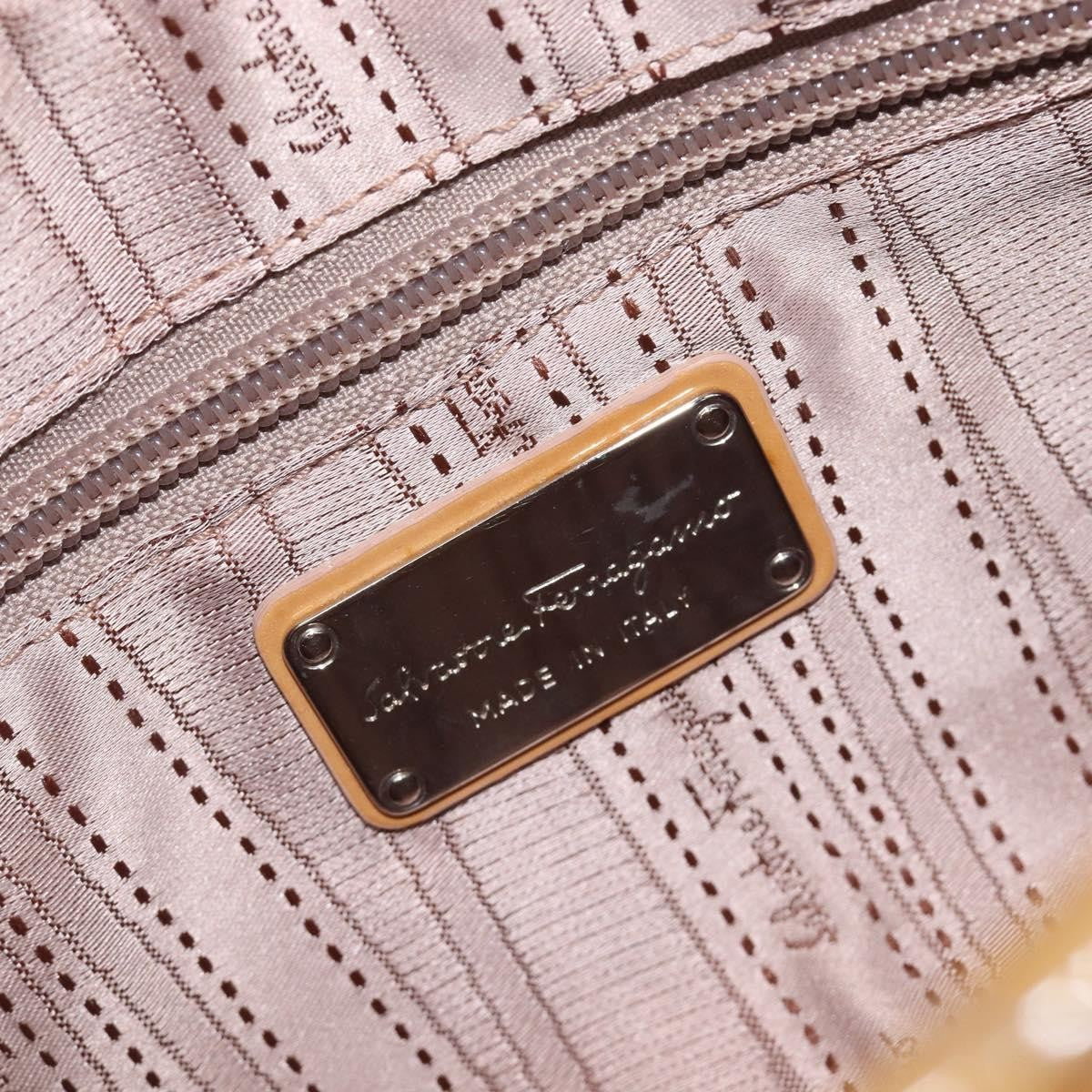 Salvatore Ferragamo Vala Patent Leather, Beige, Patent Leather, Shoulder Bag