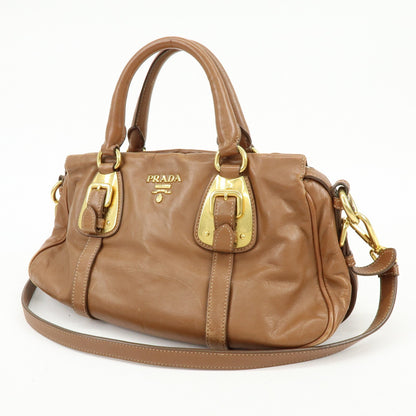 Prada Convertible Belted Satchel Soft Calf, Brown, Leather, Handbag