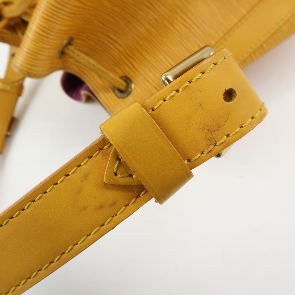 Louis Vuitton Petit Noe Epi Leather, Yellow, Leather, Handbag