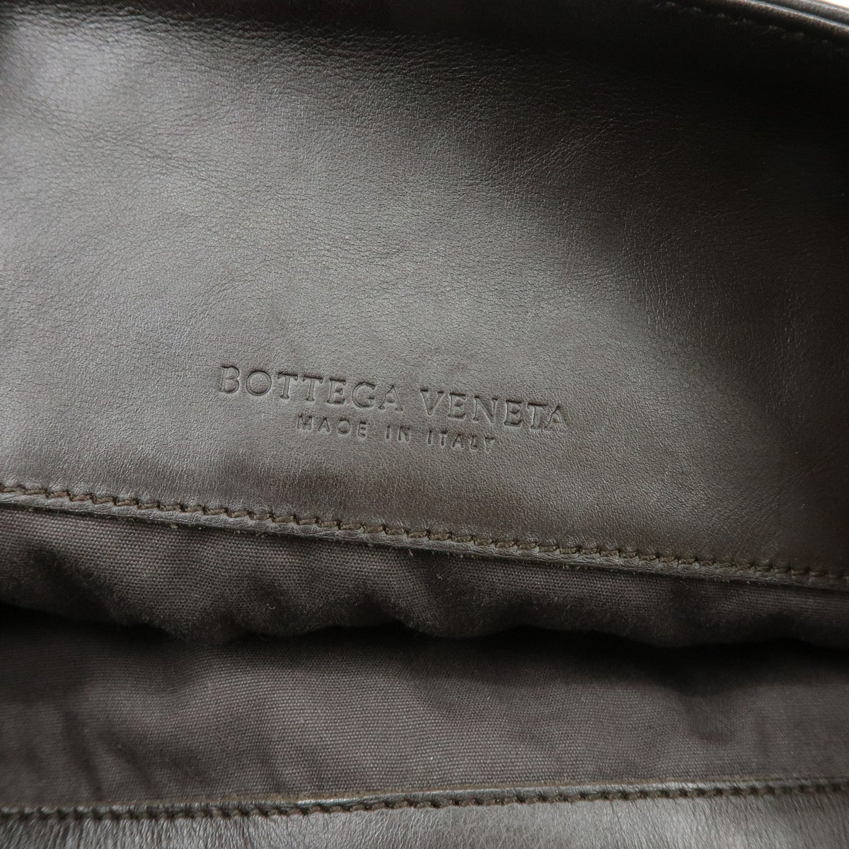 Bottega Veneta Flat Messenger Intrecciato Nappa, Brown, Leather, Handbag