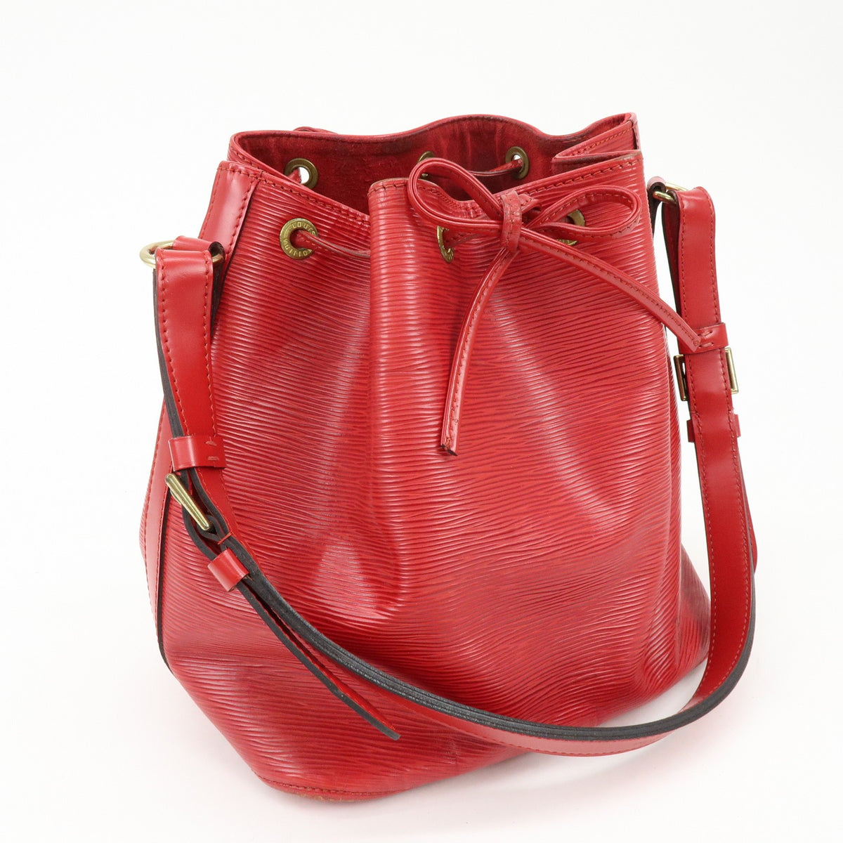 Louis Vuitton Petit Noe Epi Leather, Red, Leather, Handbag