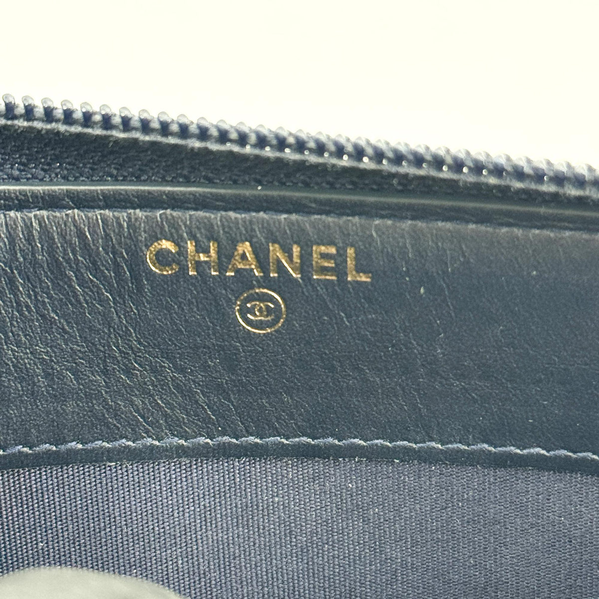 Chanel Boy Zip Around Quilted Caviar, Black, Leather, Wallet