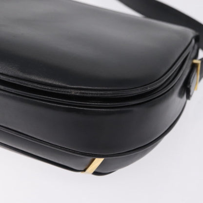 Celine Shoulder Leather, Black, Leather, Shoulder Bag
