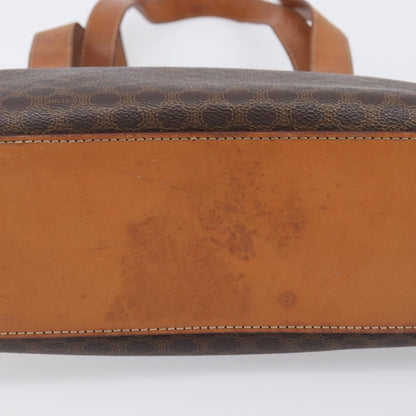 Celine Macadam Shoulder Leather, Brown, Canvas, Crossbody Bag