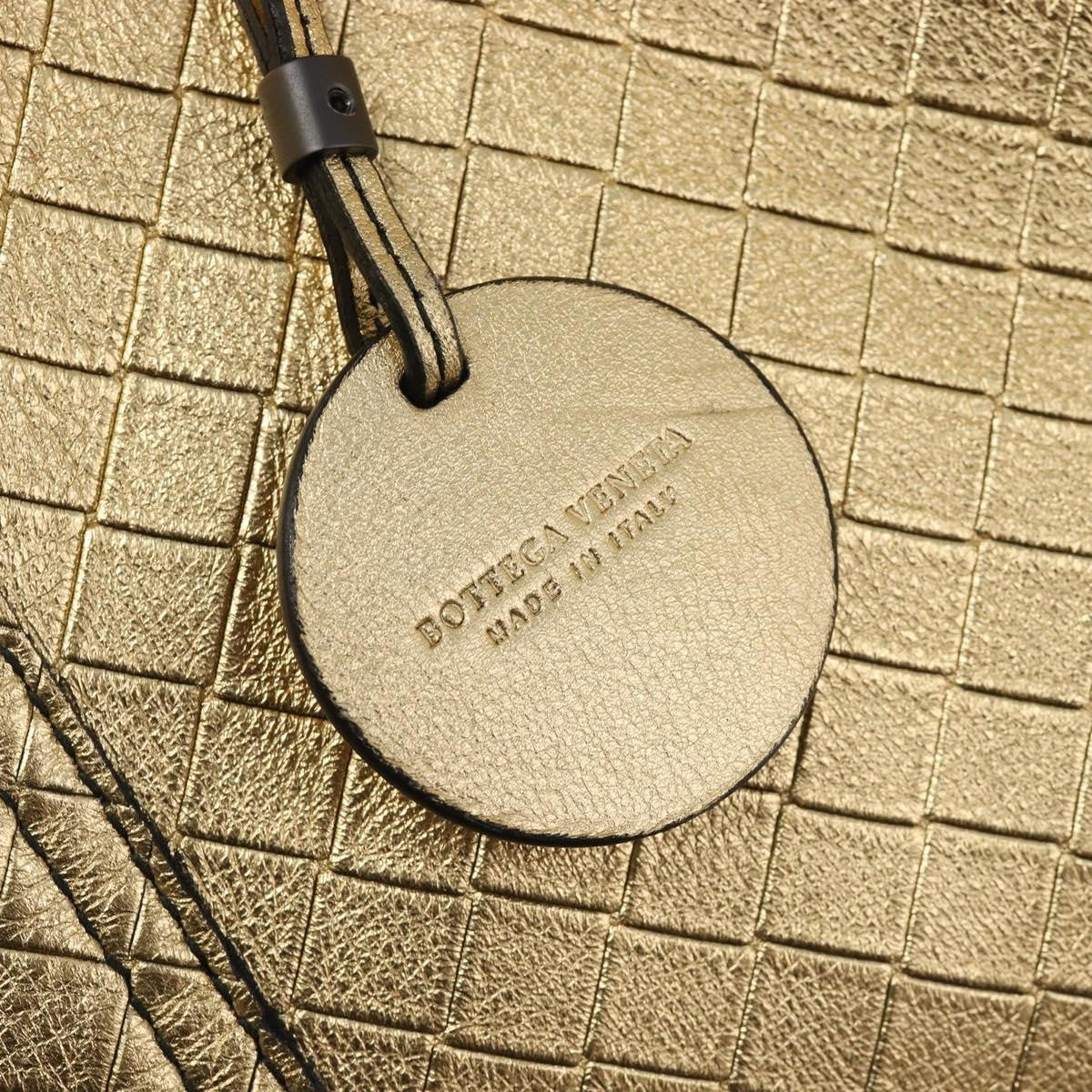 Bottega Veneta Intrecciomirage Leather, Gold, Leather, Tote Bag