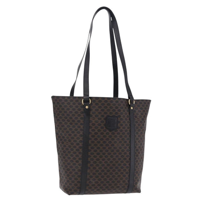 Celine Vintage Macadam Canvas and Leather, Black, Canvas, Shoulder Bag