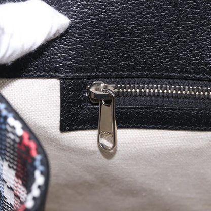 Gucci ICCUG Tote Embroidered Faux Raffia, Multicolour, Canvas, Tote Bag