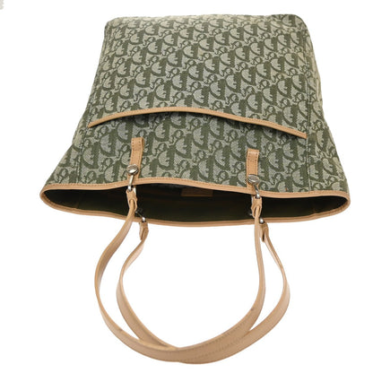 Christian Dior Vintage Open Pocket Diorissimo Canvas, Green, Canvas, Tote Bag