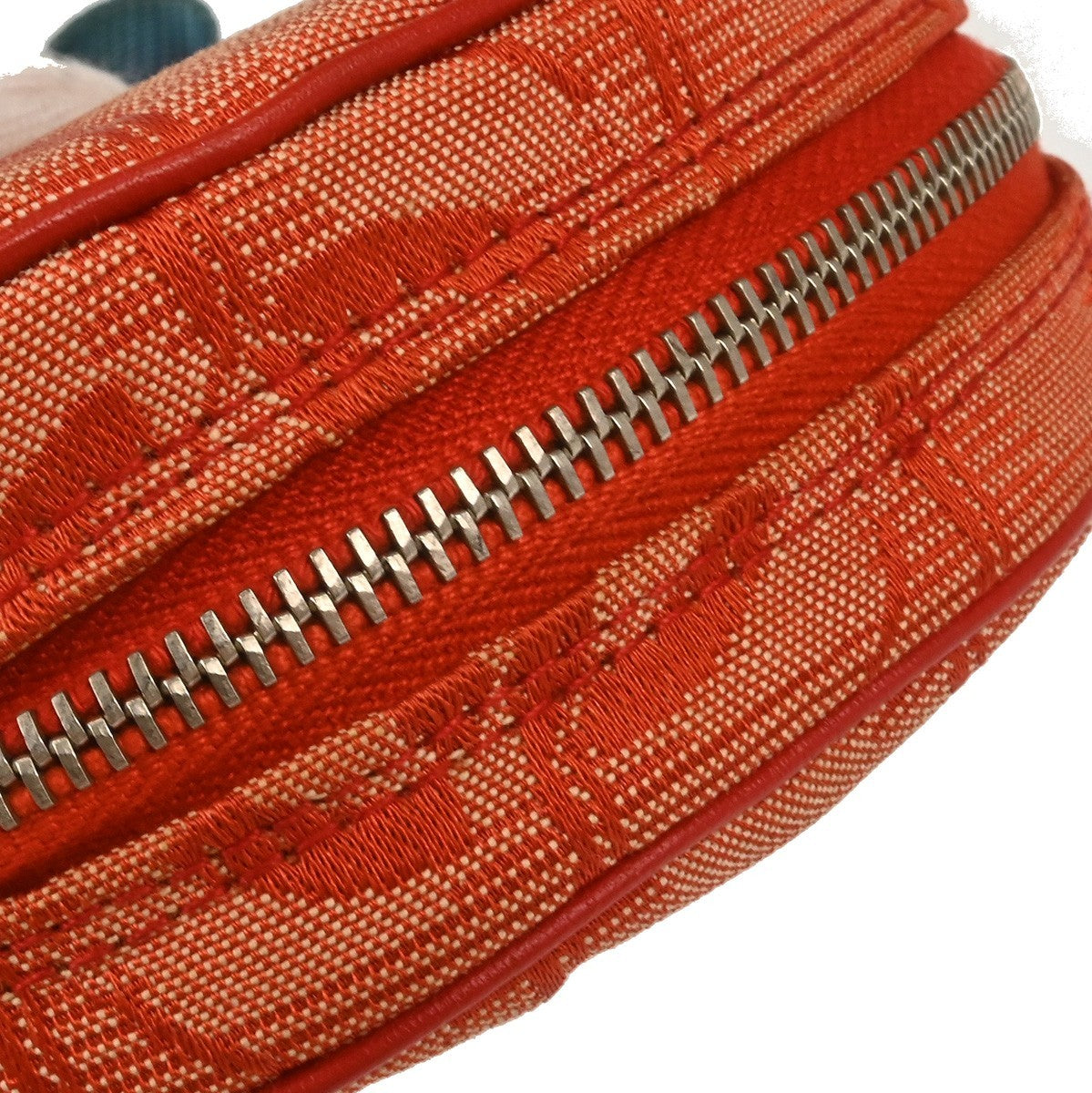 Chanel Travel Line Round Wristlet Nylon, Orange, Nylon, Clutch