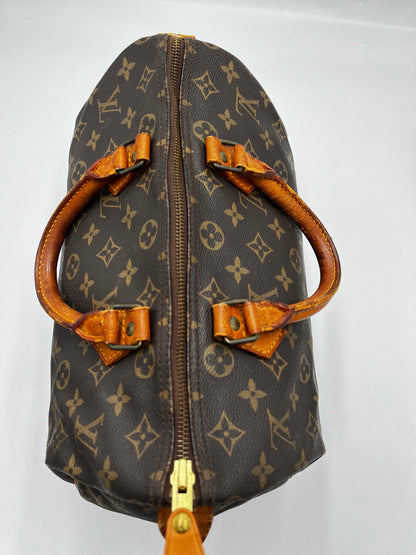 Louis Vuitton Speedy Handbag Monogram Canvas, Brown, Canvas, Handbag