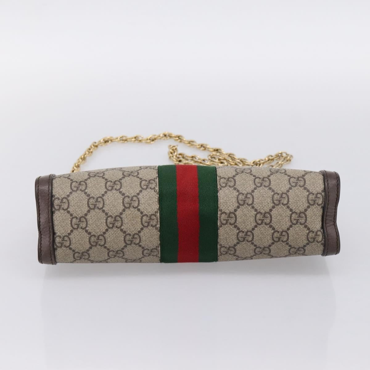 Gucci Ophidia Chain GG Coated Canvas, Beige, Canvas, Shoulder Bag
