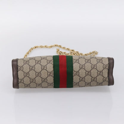 Gucci Ophidia Chain GG Coated Canvas, Beige, Canvas, Shoulder Bag