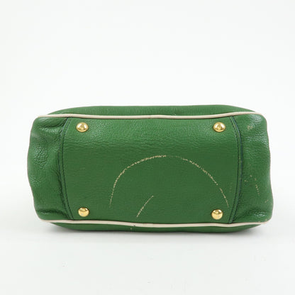 Miu Miu Madras Top Handle Leather, Green, Leather, Handbag