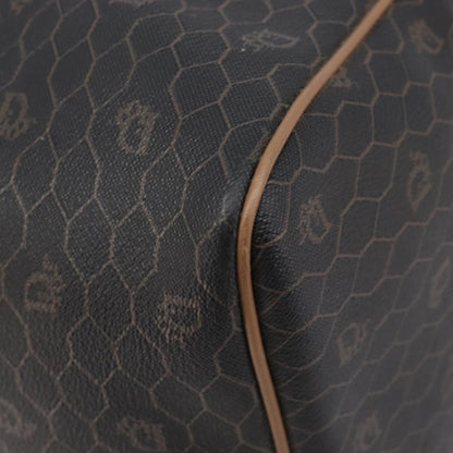 Christian Dior Vintage Honeycomb Boston Canvas and Leather, Black, Canvas, Travel Bag