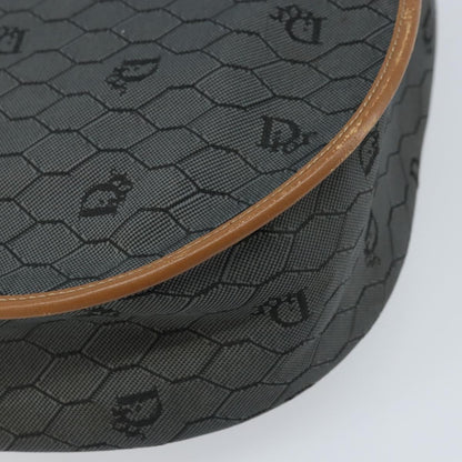 Christian Dior Vintage Honeycomb Flap Canvas and Leather, Black, Canvas, Shoulder Bag