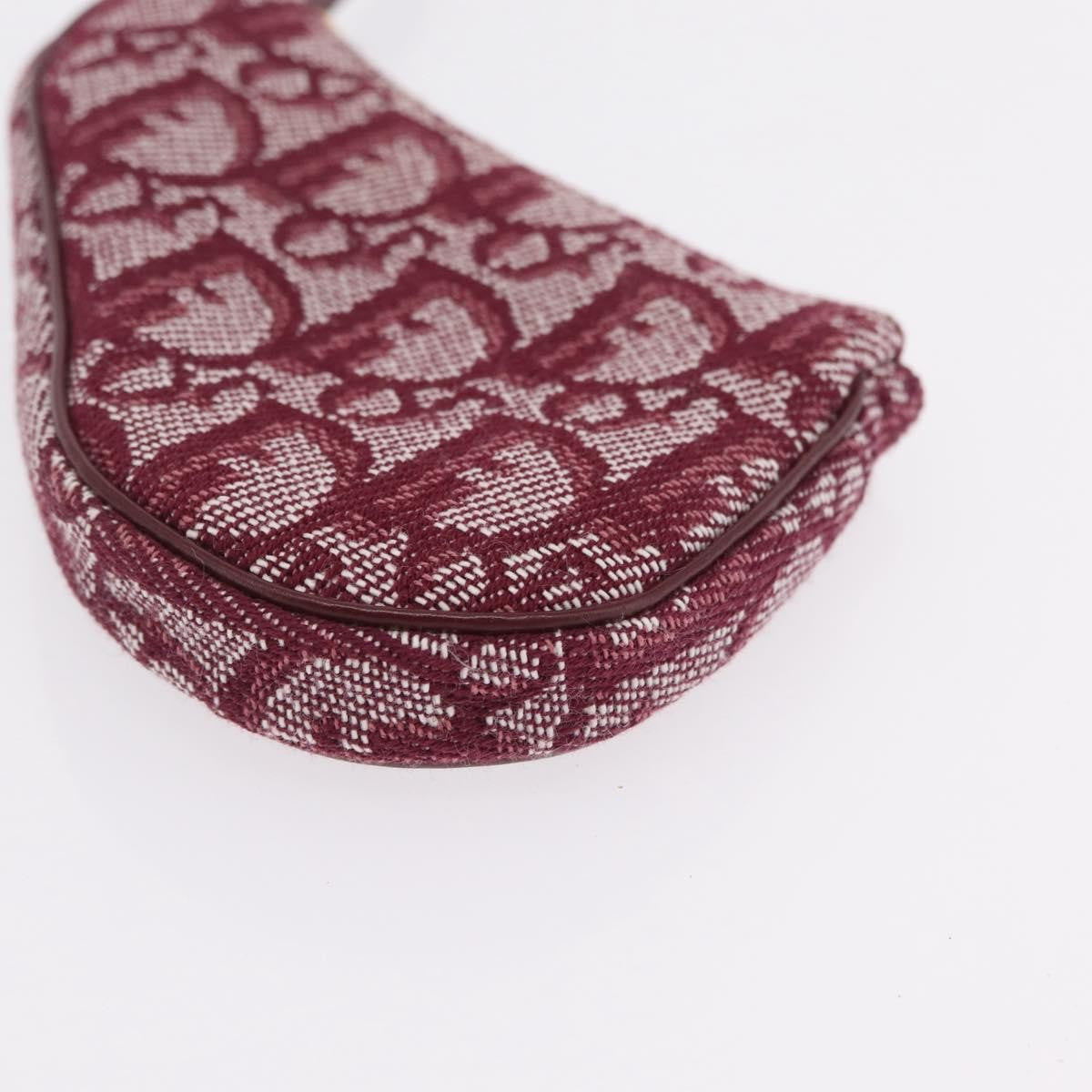 Christian Dior Vintage Saddle Zip Coin Purse Diorissimo Canvas, Red, Canvas, Clutch