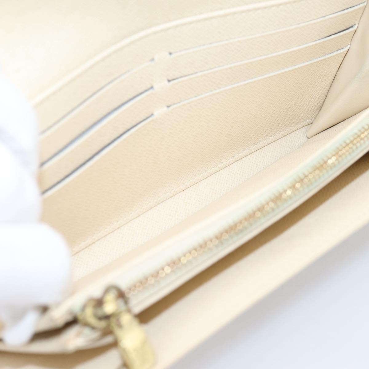 Louis Vuitton Sarah Damier, White, Canvas, Wallet