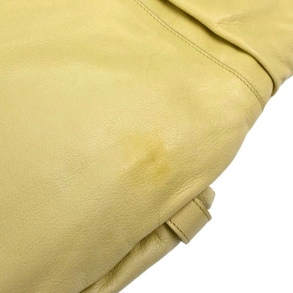 Saint Laurent Mombasa Hobo Leather, Yellow, Leather, Shoulder Bag