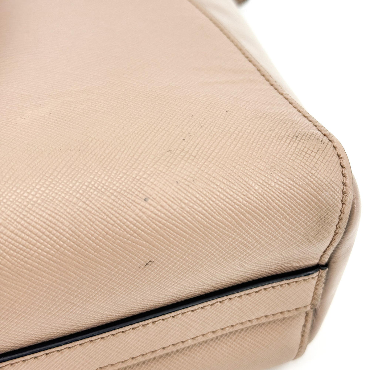 Prada Vintage Tote Leather, Beige, Leather, Tote Bag