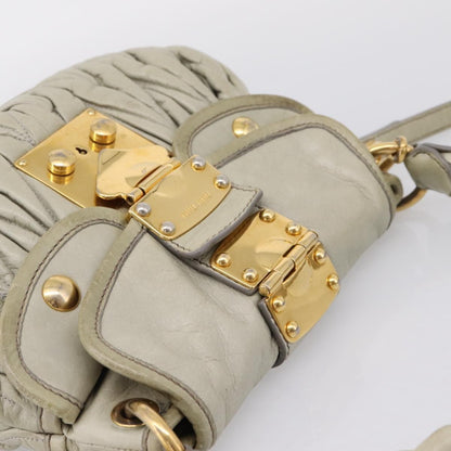 Miu Miu Beau Top Handle Leather, Beige, Leather, Handbag