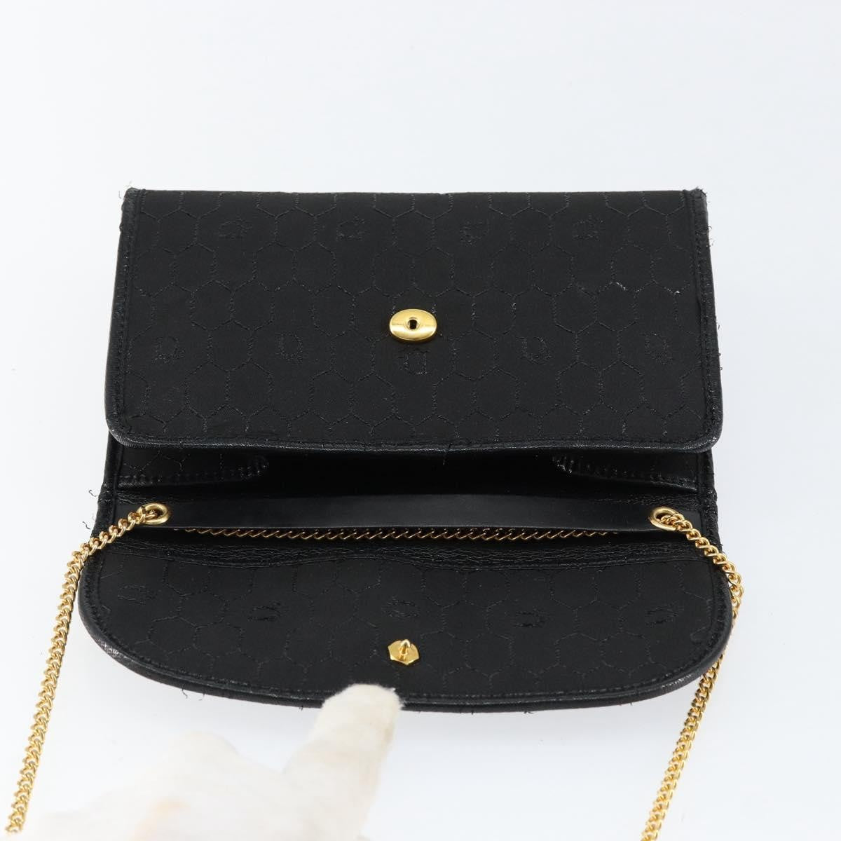 Christian Dior Vintage Honeycomb Canvas, Black, Canvas, Shoulder Bag